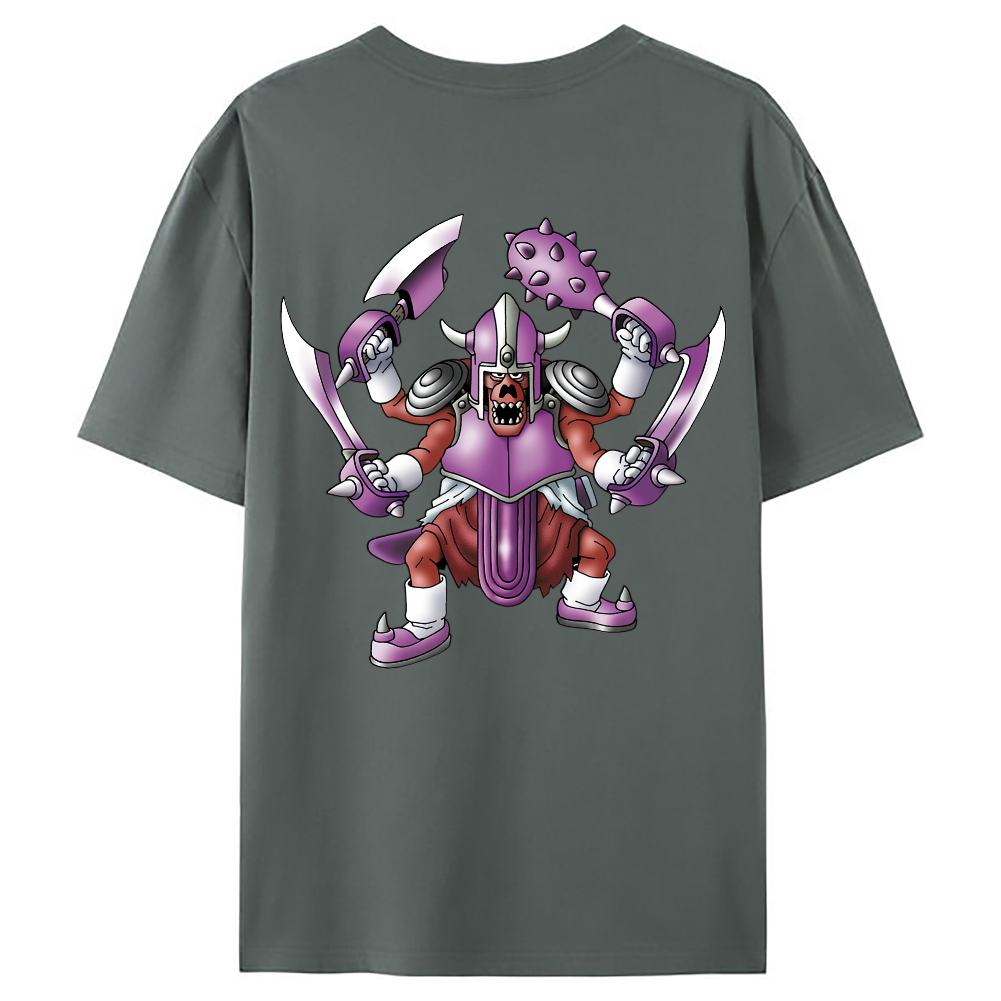（画像用） ドラゴンクエスト Doragon Kuesuto Dragon Quest 綿100％ メンズ半袖Tシャツ（バックプリント） 通気性